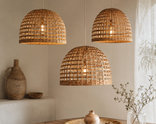 Bamboe hanglamp, in drie maten
