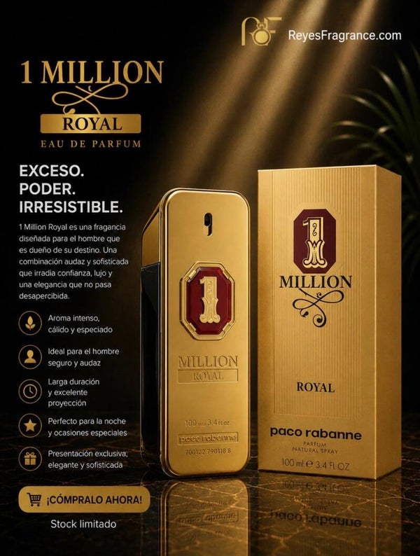 1 million Royal Paco Rabanne Parfum Natural Spray  E 100 ML oz
