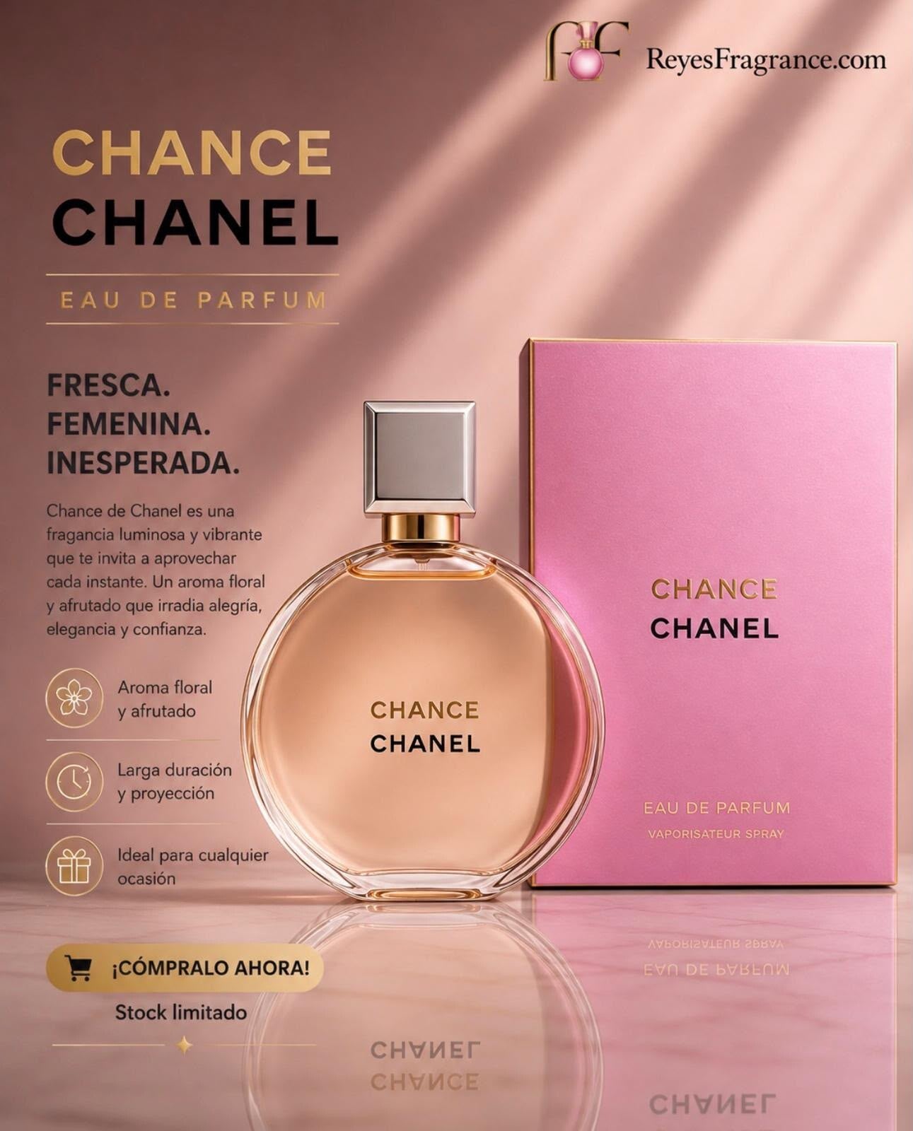 Chanel Chance Eau Tendre – Eau de Toilette (100 ml / 3.4 oz)