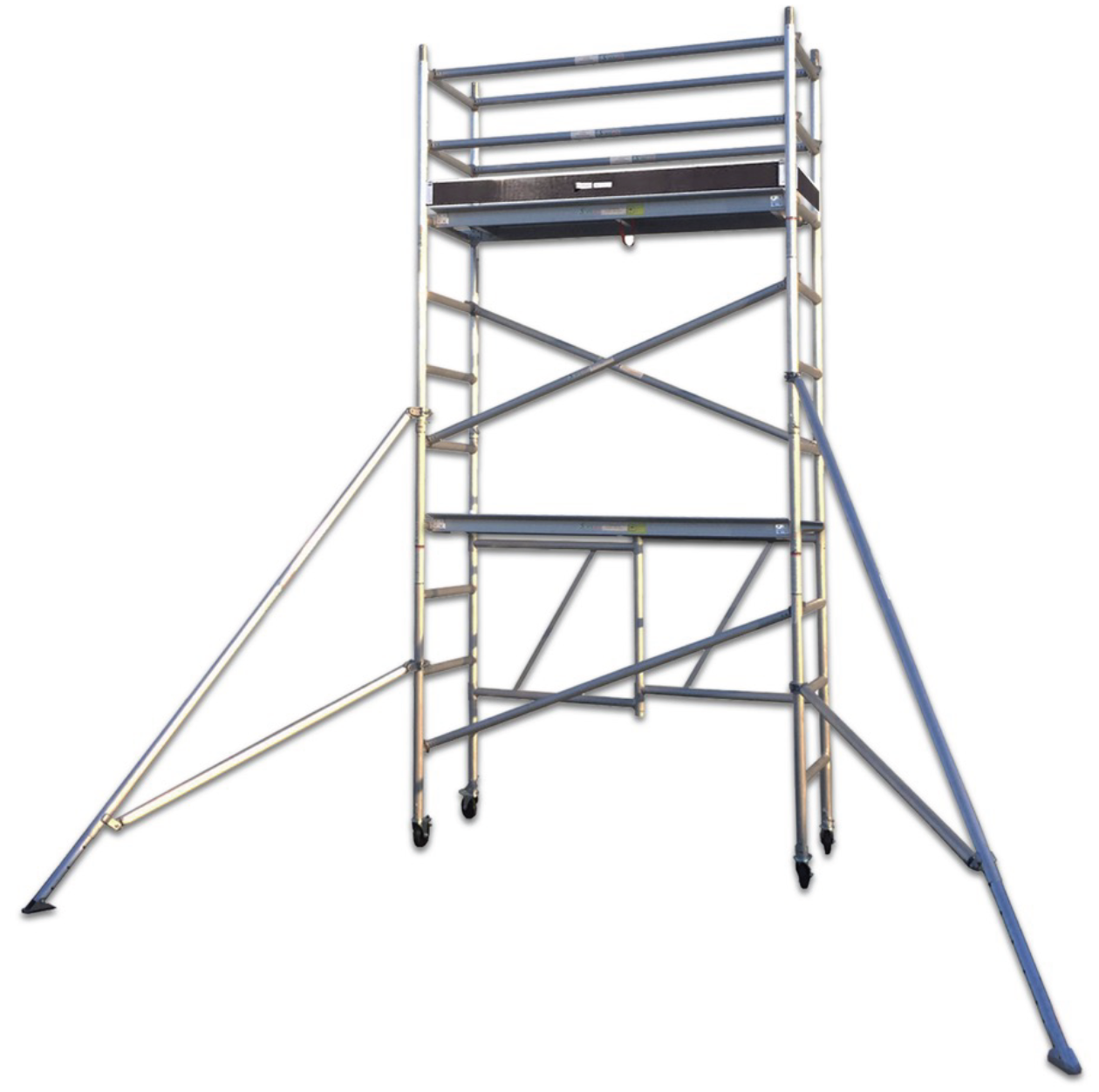 4m Foldable Aluminium Mobile Scaffold Tower - F42 * (2 Platforms)