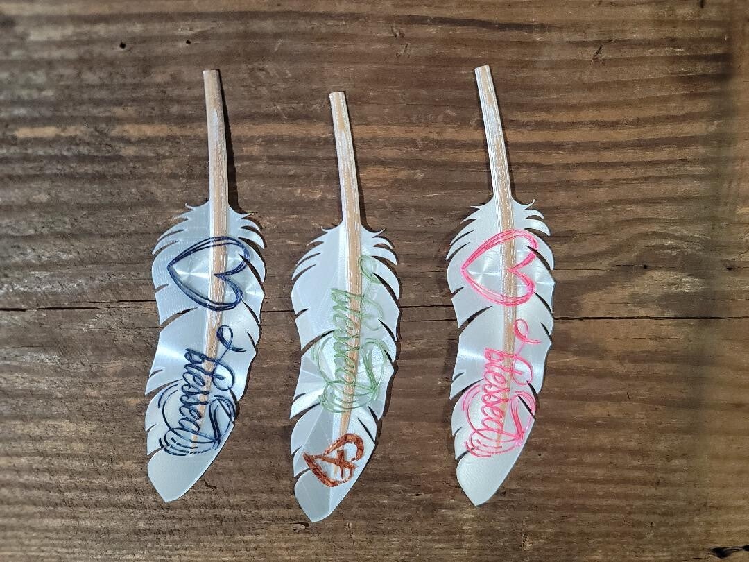 Pre designed feathers