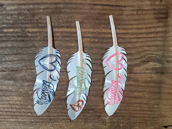 Pre designed feathers