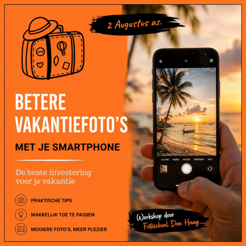 Workshop betere vakantiefoto's maken met je smartphone - Fotoschool Den Haag