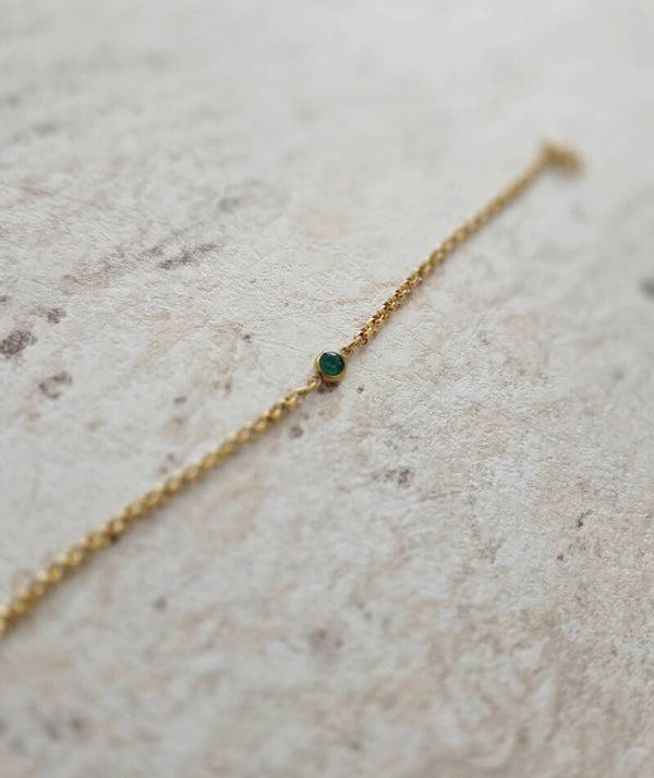 Green emarald stone mini