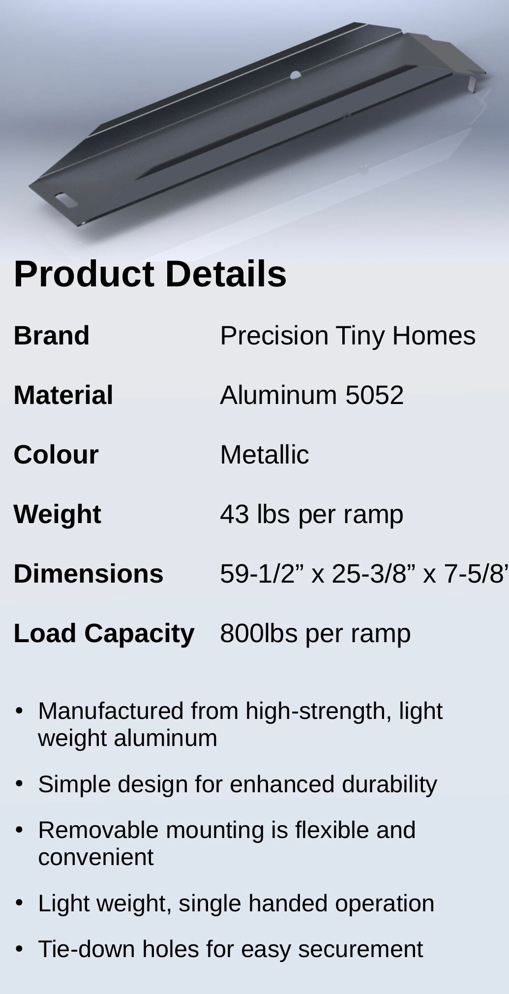 5ft aluminum utility ramp