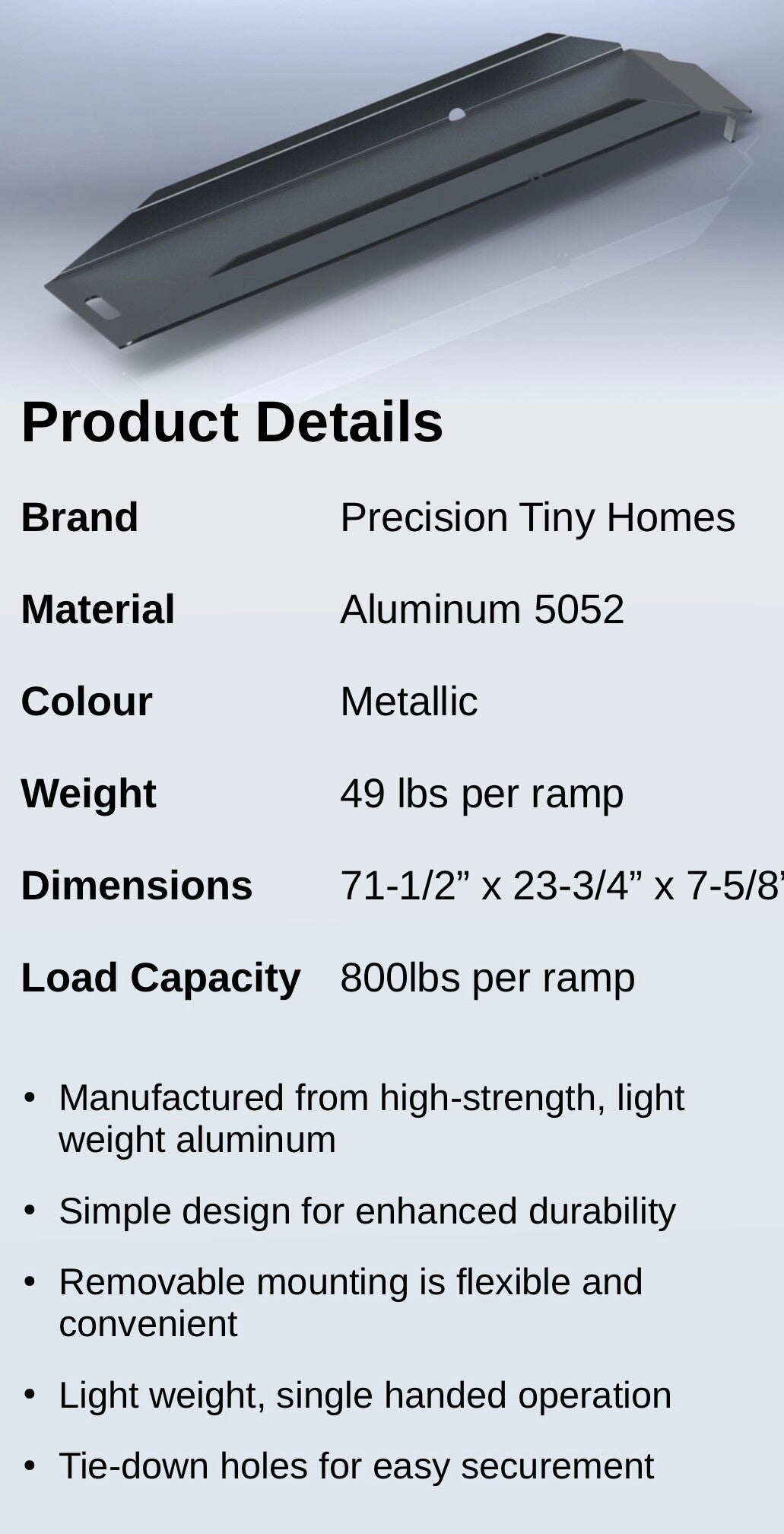 6’ aluminum utility ramp