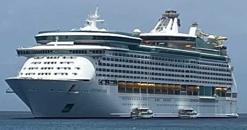 Royal Caribbean Adventure of the Seas full ship at a distance