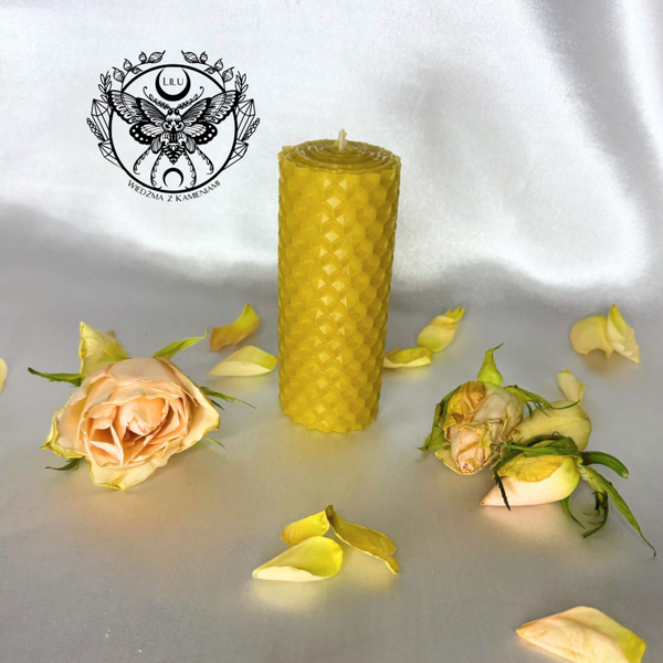 Świeca Rytualna/Intencyjna Dedykowana 8cm różne rodzaje wosk pszczeli mieszanki roślin
