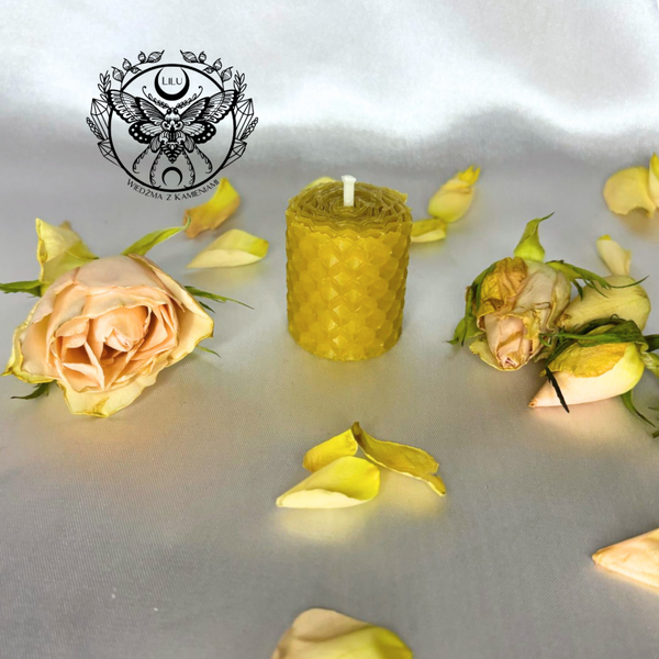 Świeca Rytualna/Intencyjna Dedykowana 3cm różne rodzaje wosk pszczeli mieszanki roślin