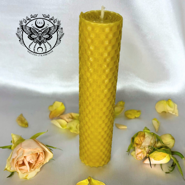 Świeca Rytualna/Intencyjna Dedykowana 15cm różne rodzaje wosk pszczeli mieszanki roślin