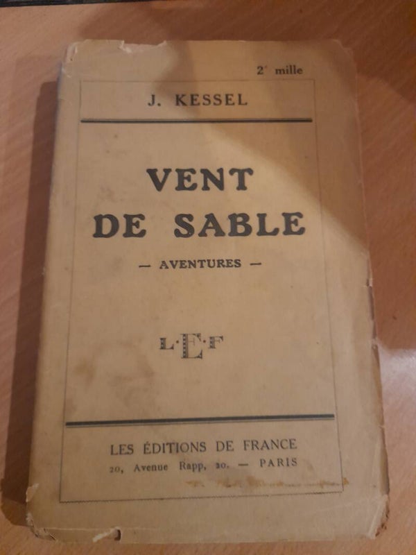 Vent de sable  - joseph Kessel -  éditions de France - 1929