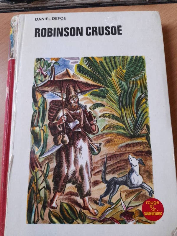 Robinson Crusoé - Daniel Defoë -  rouge et or souveraine- 1972