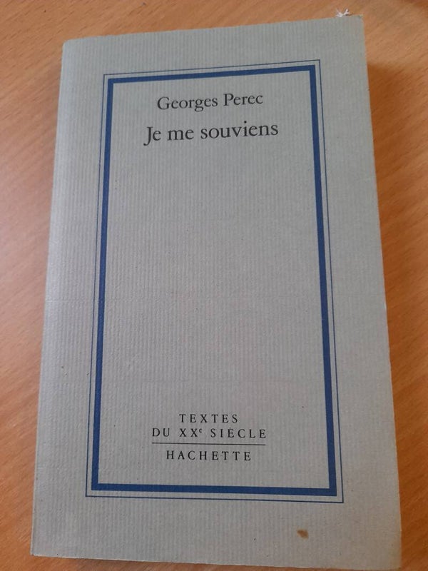 Je me souviens - Georges Perec - Hachette- 1990
