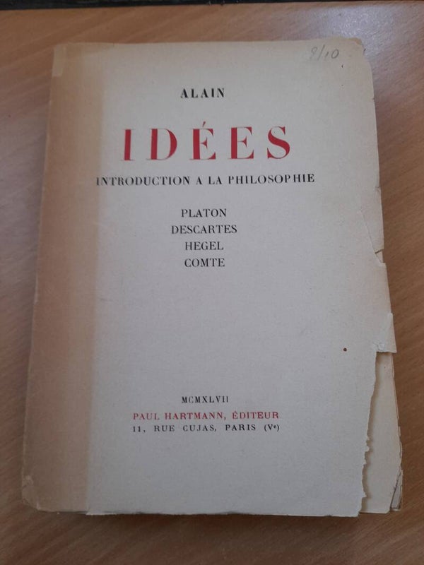 Idées introduction à la philosophie - alain - Paul Hartmann éditeur - 1947