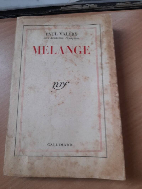 Mélange - Paul Valery -  Gallimard - 1943