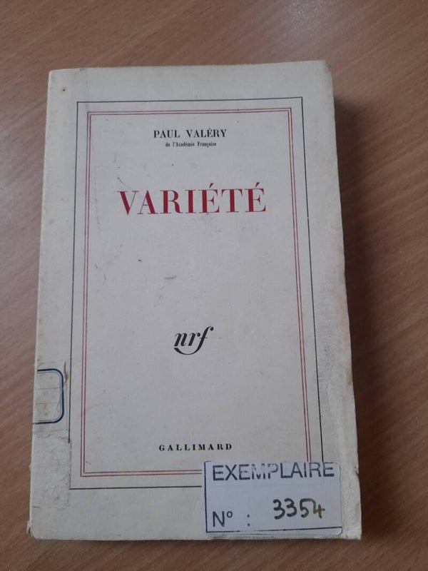 Variété - Paul Valery -  Gallimard - 1962