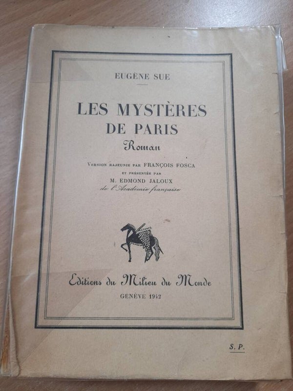 Les mystères de Paris - Eugene Sue - éditions du milieu du monde - 1942