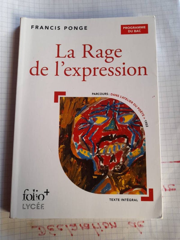 La rage de l'expressions - Francis Ponge- folioplus lycée  -2023