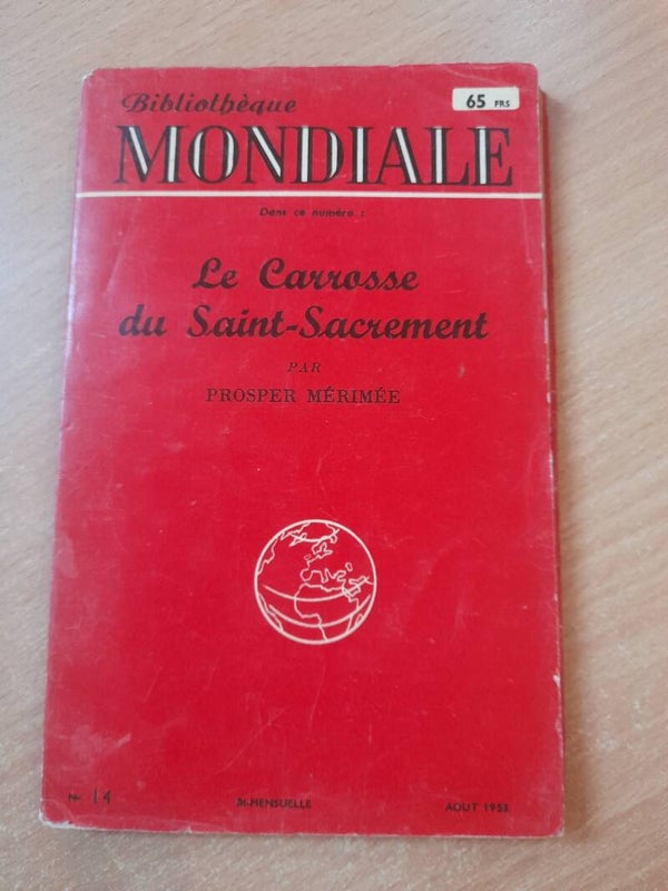 Le carrosse du saint-sacrement - Prosper Mérimée- bibliothèque mondiale -