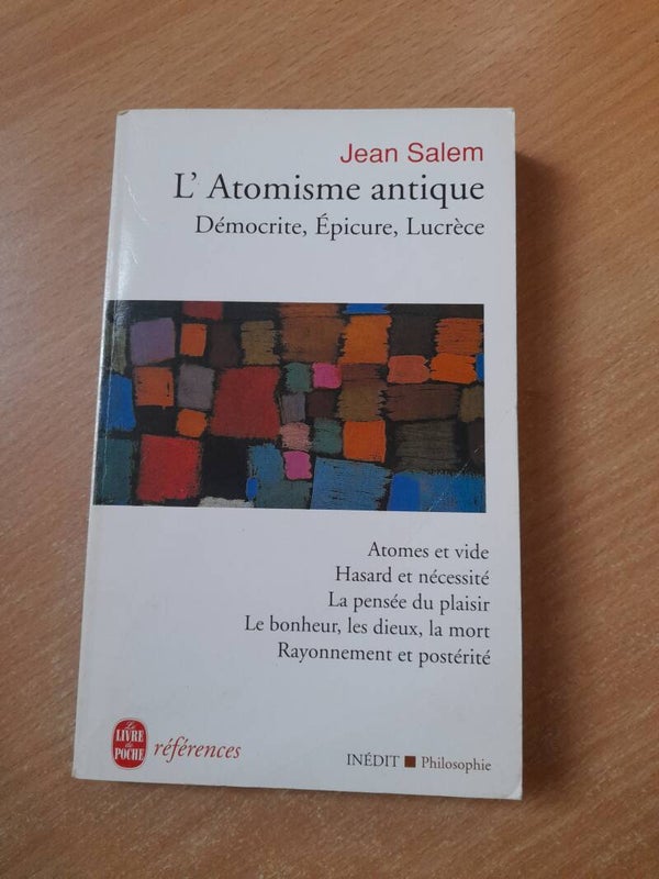 L'atomisme antique démocratie, Epicure, Lucrèce - Jean Salem - Le livre de poche - 1997