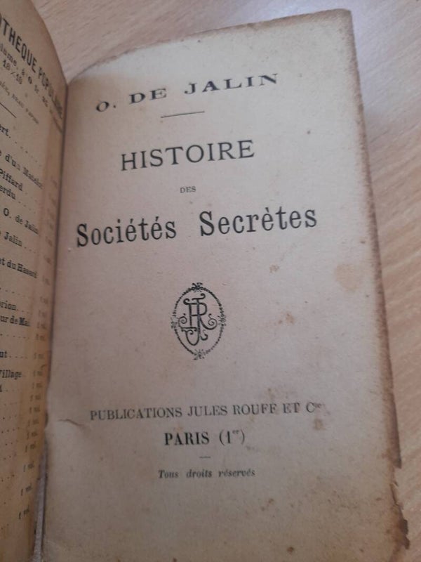 Histoire des sociétés secrètes - O. De Jalin -  La petite bibliothèque populaire -