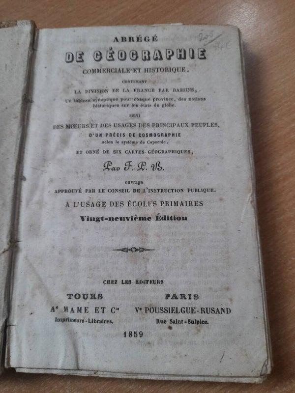Abrégé de géographie - Mame et Cie - 1859