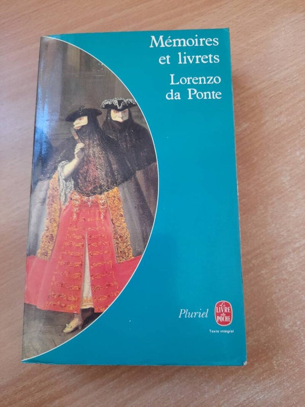Mémoires et livrets - Lorenzo Da Ponte - Le livre de poche pluriel - 1980