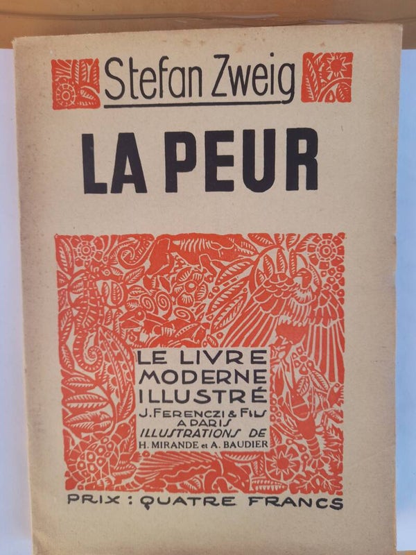 La peur  - Stefan Zweig-  J. Ferenczi et fils - 1937