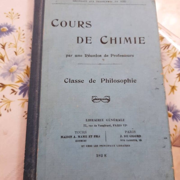 Cours de chimie, classe de philosophie 1929 - Librairie générale