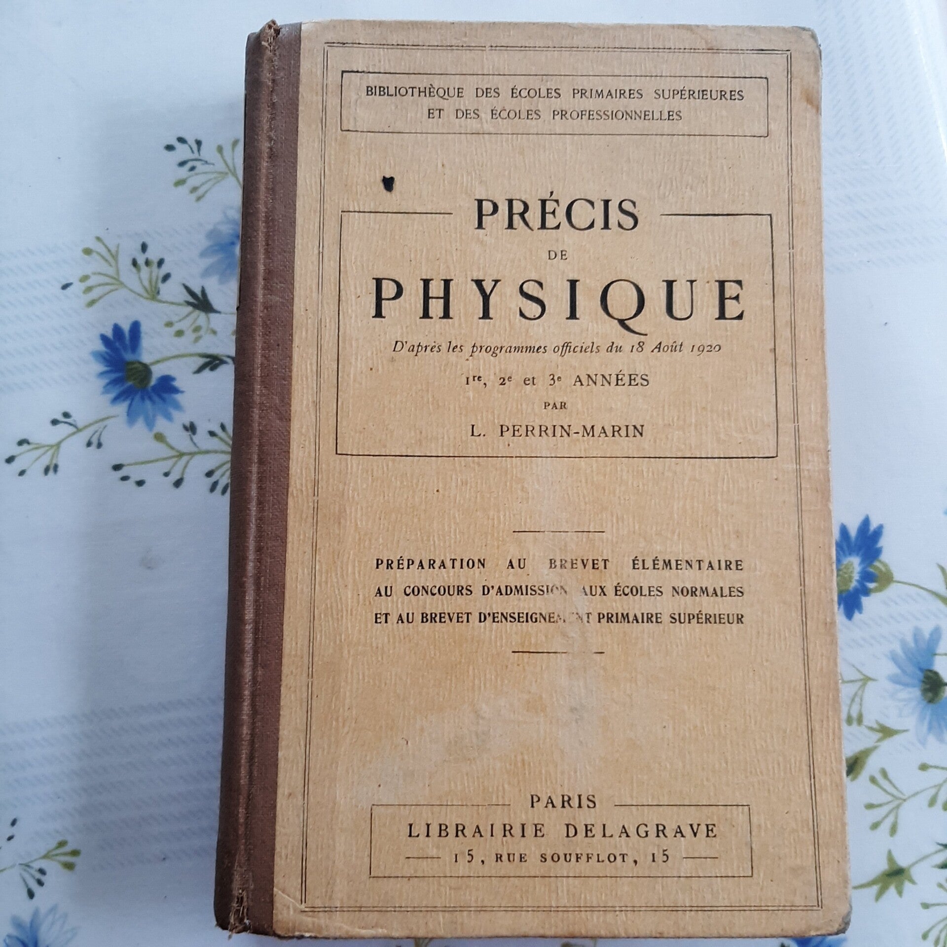 Précis de physique de L Perri-Marin 1928 - Librairie Delagrave