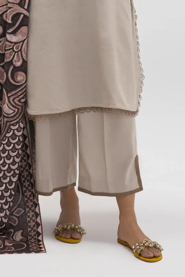 Sana Safinaz Stitched Beige Culotte