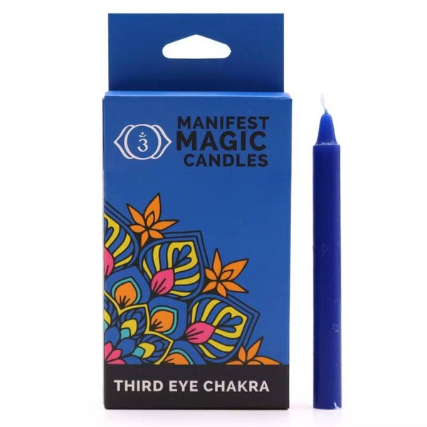 Bougies Magiques Manifestes (pack de 12) - Bleu Foncé - Chakra du Troisième Oeil