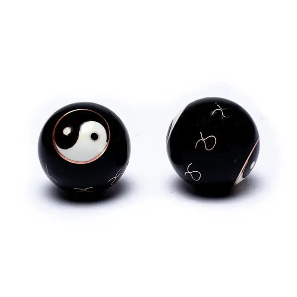 Boules de santé Qi Gong Yin et Yang noir