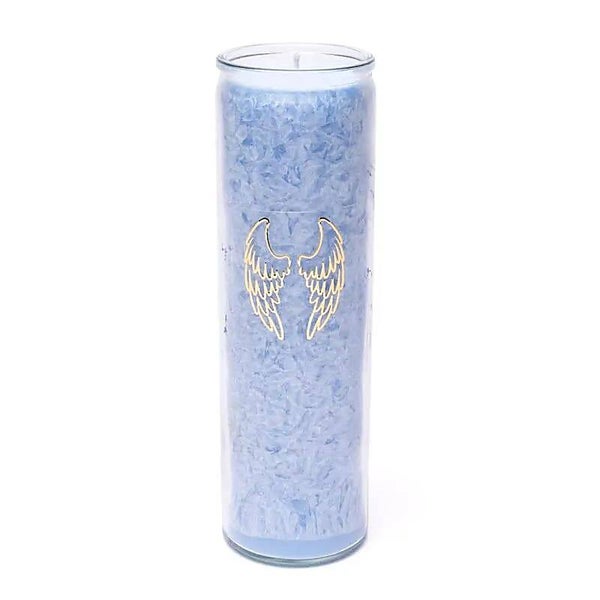 Bougie stéarine ailes d’ange bleu clair non parfumée
