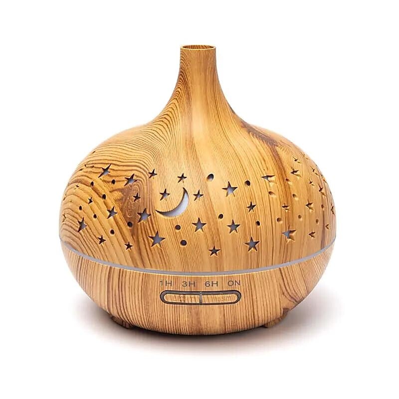 Diffuseur d'arôme Starlight rond imprimé bois