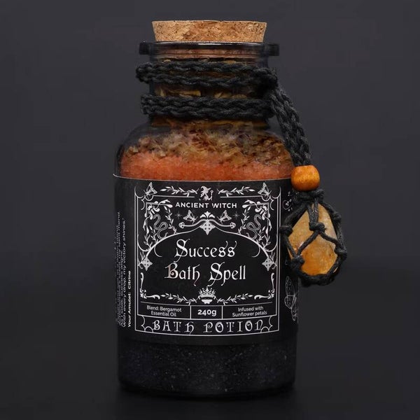 Potion De Bain De Sorcière Ancienne & Amulette En Cristal De Citrine - Succès