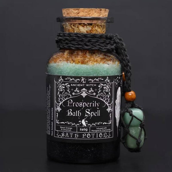 Potion De Bain De Sorcière Ancienne & Amulette En Aventurine - Prospérité
