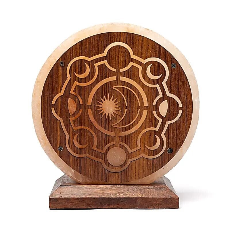 Lampe en sel phases de la lune avec câble et ampoule