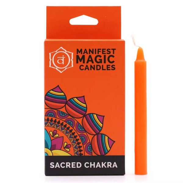 Bougies Magiques Manifeste (pack de 12) - Orange - Chakra Sacré