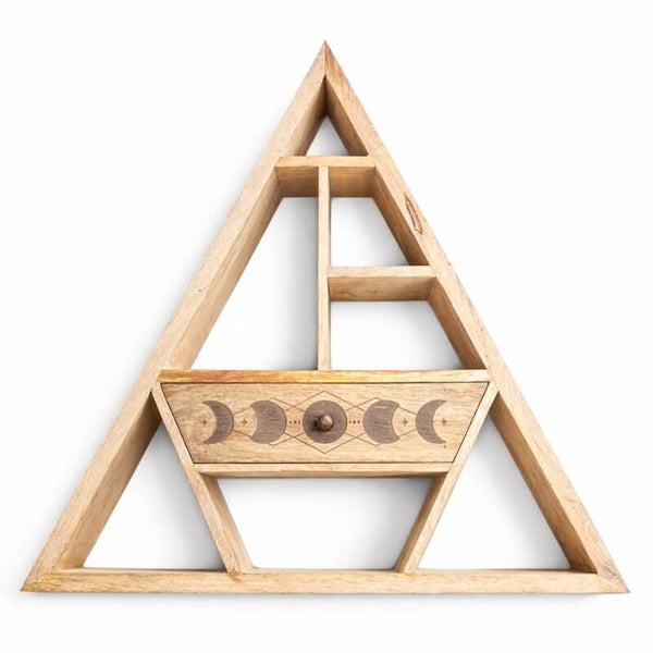 Étagère Murale Triangulaire avec Tiroir