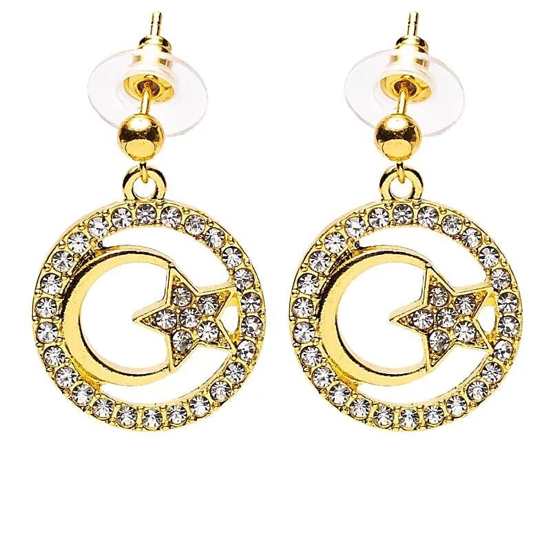 Boucles d'oreilles lune et étoile doré