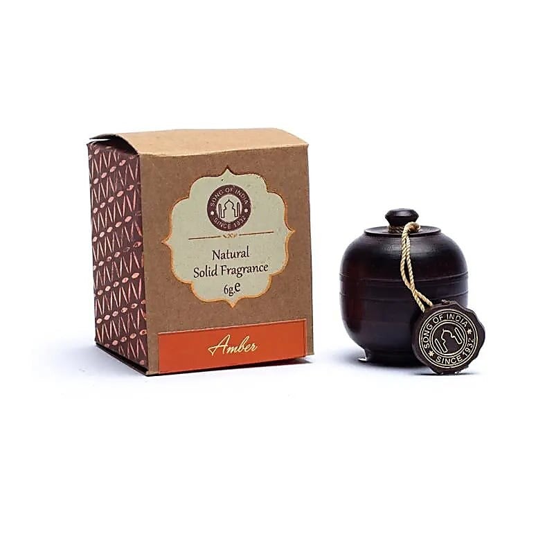 Crème parfumée Ambre dans une boite de palissandre