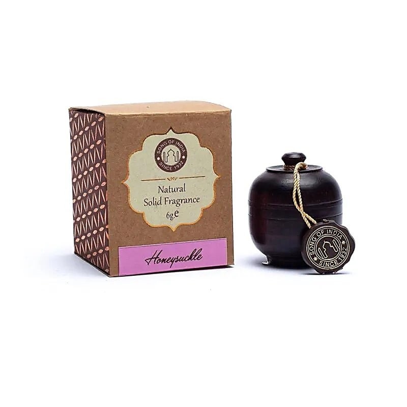 Crème parfumée Chèvrefeuille dans une boite de palissandre