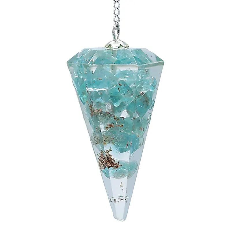 Orgonite Pendule Apatite pointe à facette