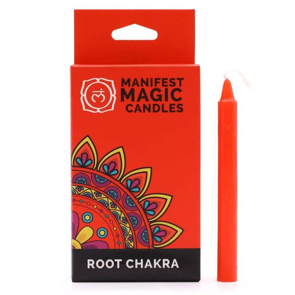 Bougies Magiques Manifestes (pack de 12) - Rouge - Chakra Racine