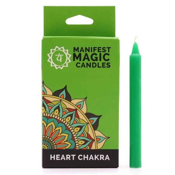 Bougies Magiques Manifeste (pack de 12) - Vert - Chakra du Coeur