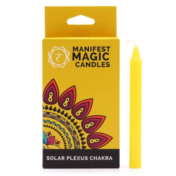 Bougies Magiques Manifeste (pack de 12) - Jaune - Chakra du Plexus Solaire