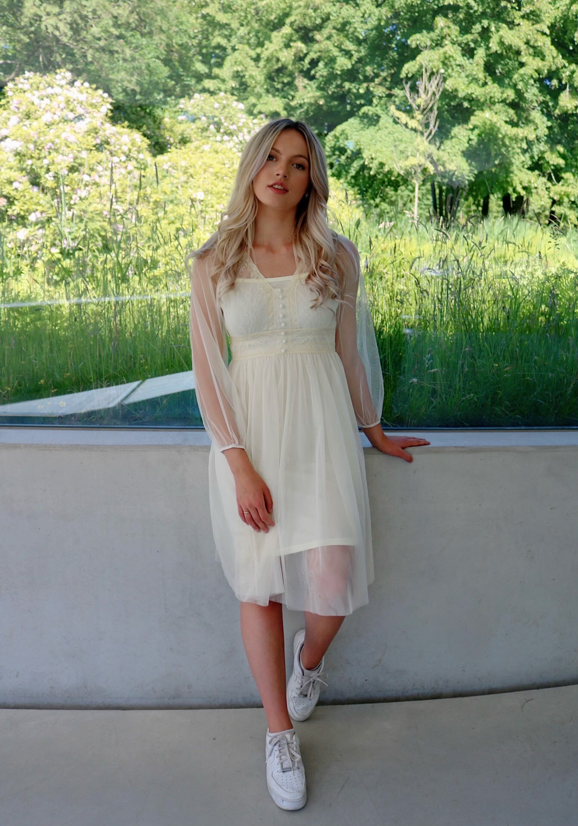 Vintage Spring Lace Dress White