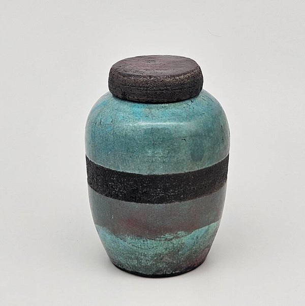 Raku mini urn