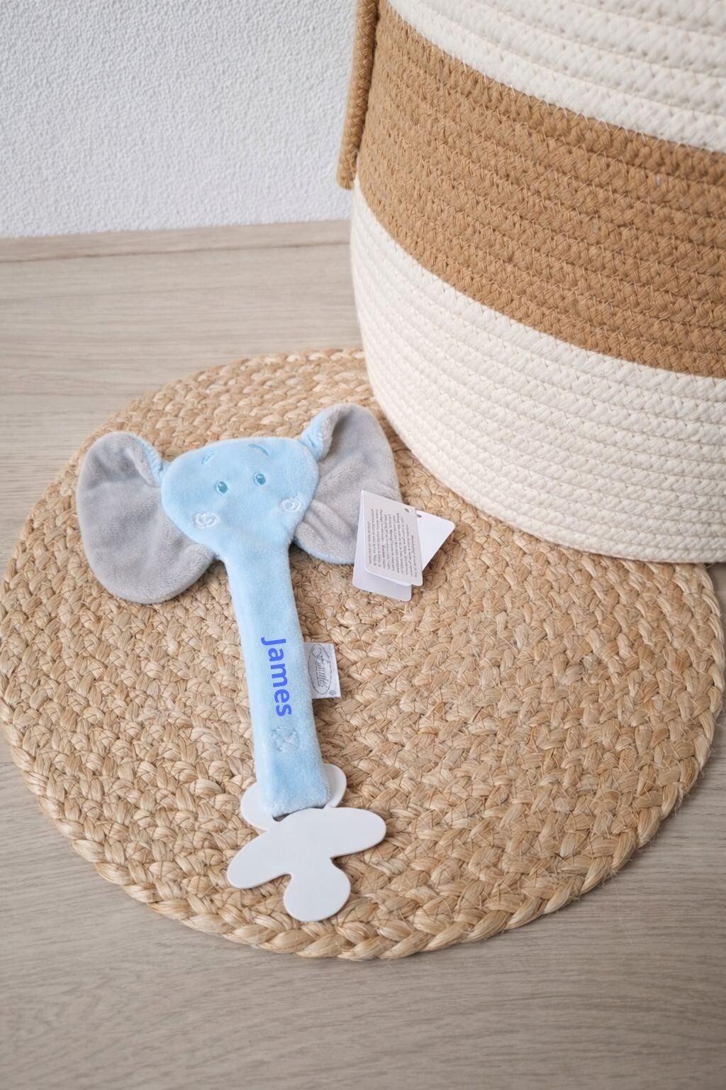 Speendoek olifant blauw